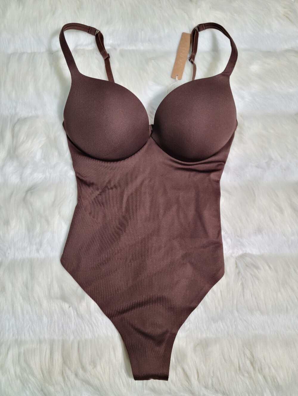 SKIMS Ultimate Thong Bodysuit Brown Cocoa XXS Women NEW